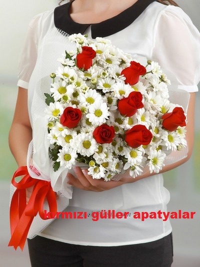Kırmızı Gül ve Papatya Buketi - Pendik Çiçekçilik